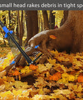 Heavy Duty Adjustable Metal Leaf Rake With Long Handle And Expandable Head From 8 To 17 Inches for tight spots