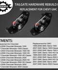 Heavy Gauge Steel Direct Replacement Rear Tailgate Handle Kit For Chevy Silverado 1500 2500 3500 1999 To 2006, detailed latch kit.