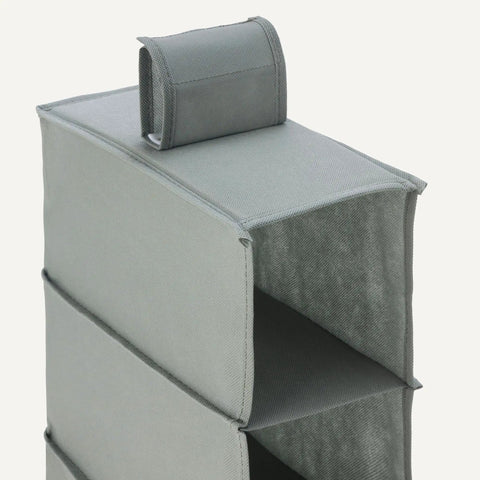 Eight Tier Hanging Closet Organizer Space Saving Shoe Rack And Wardrobe Storage Foldable Vertical Hanging Shelves That Straight Up Max Out Your Available Closet Space In Dark Grey