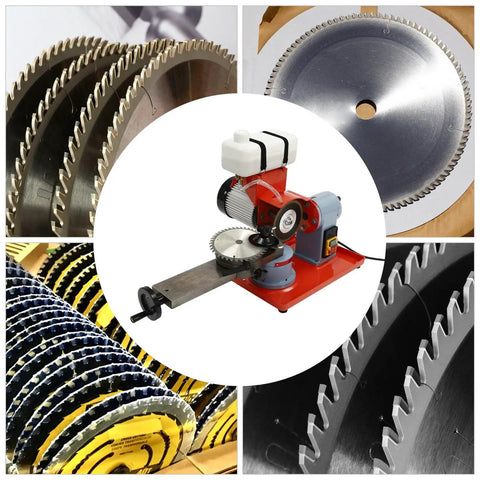 Image of Tough As Nails 550 Watt Blade Sharpener With Water Cooling Rig and Quick Angle Adjustment Handles for sharpening circular saw blades.