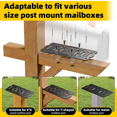 Heavy Duty Post Mount Mailbox Bracket For 4x4 Wood Or Hollow Posts Tough As Nails Built To Last Easy Install Mounting Plate