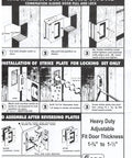 Installation instructions for Solid Brass Pocket Door Pull With Privacy Lock Satin Nickel Finish Rectangular Reversible Handle For Sliding Doors Size Three And One Quarter By Two And One Quarter Inches Made In Taiwan Hardware Included. Includes diagrams and hardware requirements.