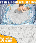 Close-up of replacement pads for 41 Inch Wide Industrial Dry Mop For Heavy Duty Cleaning, emphasizing 2X locked seams.