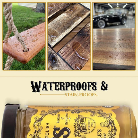 Premium Non Toxic Oil Based Wood Stain Pigment Kit With Hella Fade Resistant Black Color used on swing, wood planks, and polished furniture.