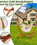 Premium Wooden Hammock Stand for Indoor and Outdoor Use, Heavy Duty Solid Wood Frame Supports Up to 500 Lbs, Weather Resistant