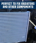 High Temperature Aluminum Radiator Repair Epoxy Kit For Metal And Automotive Fixes, 2oz, applied on a car radiator
