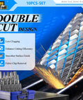 Pro Grade Ten Piece Carbide Burrs Set With One Quarter Inch Shank Double Cut Tungsten Carbide Rotary Files in action