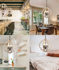 4 Light Vintage Wood Orb Pendant Chandelier For Island Kitchen Dining Room Hallway Foyer A Total Farmhouse Vibe With Adjustable Pendant Fixtures White Finish