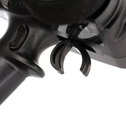 Trigger close-up on DX3 Smart Three Channel Transmitter With SR315 Receiver for RC cars and trucks, showcasing control detail.