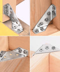 Stainless Steel Corner Brackets Beefy Heavy Duty Furniture Support For Wood Cabinets Tables Drawers And Chairs Easy Install With Predrilled Holes And Included Screws