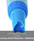 Close-up of the replaceable probe tip of the Pocket pH Tester Kit With Waterproof Body Replaceable Probe 0.01 pH Accuracy LCD Display Handheld pH Meter For Soil Water And Aquariums Rugged Easy Cal Premium Series.