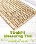 Three Pack 12 Inch Wooden Rulers With Dual Scale Imperial And Metric, Durable Smooth Finish, Sharp Markings, 1 16th Inch Graduations, Handy For Crafts, School, And DIY Woodworking, wooden rulers stacked