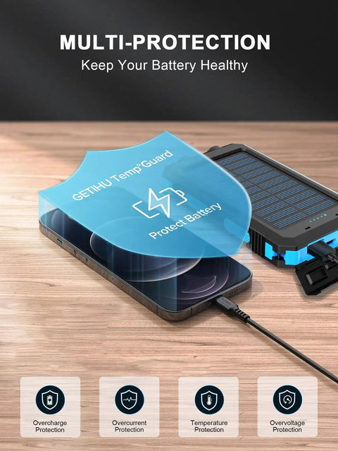 Ultra Portable 38800mAh Solar Charger Power Bank With USB C Input Output Waterproof Outdoor Backup Battery Pack with phone
