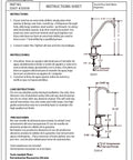 Touch Flo Style Pure Cold Water Dispenser Faucet installation instructions and measurements sheet.