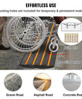 Rubber Curb Ramp Set For Driveway Two Pack Threshold Bridge With Reflective Safety Strips Ideal For Cars RVs Scooters And Motorcycles