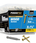 Exterior Wood Deck Screws Heavy Duty Bronze Eight Gauge One And One Quarter Inch Self Starting Tip With T25 Star Bit Included For Outdoor Projects Epoxy Coated For Corrosion Resistance And Weatherproof Durability 1101 Count Bulk Pack in clear box