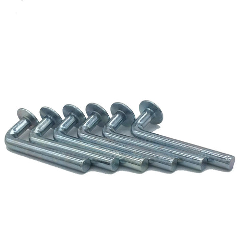 Heavy Duty Pallet Rack Safety Drop Pin Round Top Hat Three Quarters Inch Pin With 0.300 Inch Width And 3.025 Inch Height Beam