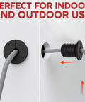 Two Pack Silicone Wall Bushing For Three Quarter Inch Holes In Walls And Panels, demonstrating indoor and outdoor cable installation.