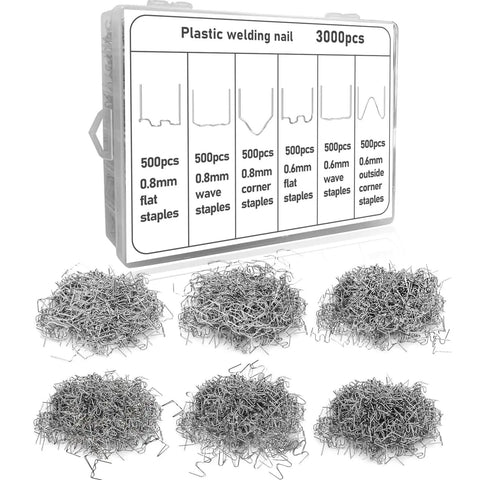 Plastic Welding Staples 3000 Pcs With Storage Box In 6 Shapes For Car Bumpers Cracks And Daily Plastic Repair Garage Ready Welder Supplies Durable Stainless Steel Staples For Long Lasting Repairs