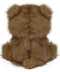 Back view of Funny Plush Bear Golf Club Head Cover For 460cc Driver, ultra-soft faux fur in brown, fits standard size drivers.