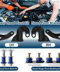 Lower Hood Pivot Kit With Hood Hinge Pivot Bolts And Bushing Bracket For Peterbilt 377 378 379 LH RH Replacement Set includes 13-04708R 13-04708L 13-04154 13-04164 And 2 Pack