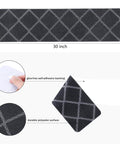 Indoor Stair Treads 15 Pack for Wooden Steps Non Slip Carpet Treads Gray Plaid Runner Mats with dimensions illustrated