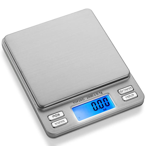 On The Go Pocket Scale With 2000g Capacity And 0.1g Precision, 6 Weighing Units G Oz Ct Ozt Dwt Gn, LCD Display