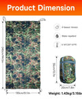 Ultralight 4 Season Hammock Underquilt 94.5x51.1 inches with Camouflage 40D Polyester 250g Cotton Fill for Camping
