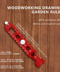 Adjustable Radius Woodworking Compass Scriber With Aluminum Alloy Arc Head Fixed Point Circle Ruler on wooden surface.