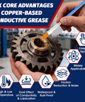 Applying Copper Anti Seize Lubricant Grease For High Temperature Parts That Stops Noise And Seizing Keeps It Quiet to gear in workshop