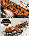 Wooden USS Constitution Model Ship 1/95 scale replica, detailed deck and rigging, handcrafted basswood hull and hand stitched sails.