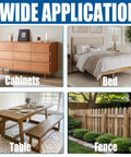 Wide application of Exterior Pocket Hole Screws 1-1/4 Inch in cabinets, beds, tables, and fences.