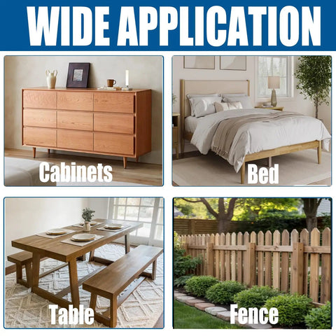 Wide application of Exterior Pocket Hole Screws 1-1/4 Inch in cabinets, beds, tables, and fences.