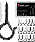 Heavy Duty Ceiling Hooks With Safety Lock No Slip 2.3 Inch Rustproof Metal Hooks For Hanging Plants Baskets String Lights And Outdoor Decor 40 Lb Capacity 20 Pack Includes Storage Case And Plastic Caps