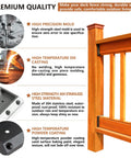 High strength 304 stainless steel deck railing connectors, precision mold use, orange handrail, weather-resistant, black finish