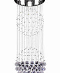 Totally Modern Fandelier Crystal Chandelier With White Finish And K9 Crystal Balls, 40-inch Flush Mount, 6 GU10 Bulbs