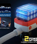 5 Gpm Cordless Fuel Transfer Pump With Auto Shut Off And Beep Alert, showcasing battery compatibility and clamp connection.