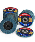 WORKPRO 20-pack zirconia flap discs, 4-1/2 in diameter, 7/8 in arbor, includes 40/60/80/120 grit