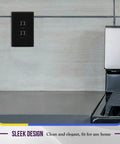 Kitchen with an installed Oversized 1-Gang Wall Plate For Duplex Receptacles, Jumbo Black Glossy Outlet Cover, durable design