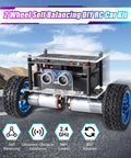 Hands On DIY Self Balancing Robot Car Kit For STEM Practice With ESP32 Board Ultrasonic Obstacle Avoidance And Soldering Practice WiFi And IR Dual Control Educational Electronics Kit For Teens And Kids 15 Plus, two-wheeled acrylic chassis