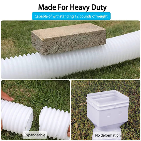 Two Pack Flexible Rain Gutter Downspout Extensions Extendable From 21 To 60 Inches With Split Design Drain Diverter durable demonstration