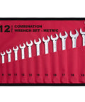 Garage Handy 12 Piece Metric Wrench Set With Roll Up Pouch No Size Skips From 8mm To 19mm Chrome Vanadium Steel Mirror Finish