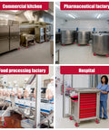 Heavy Duty Industrial Casters With Tough As Nails Solid Polyurethane Wheels And Rust Proof Stainless Steel Brackets, 2 Rigid 2 Swivel Set For Factory Gear, Beefy 4000 Lbs Capacity Made In Usa For No Sweat Moving in commercial kitchen, pharmaceutical factory, food processing factory, and hospital.