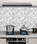 Kitchen with 10 Sheet Peel And Stick Backsplash Tiles 12x12 Self Adhesive Subway Wall Tiles White Marble Look for bathroom waterproof easy DIY