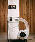 Vortex Cone Dust Collector With 30-Micron Bag Filter, 1.5 HP, 115/230V 1Ph, Single-Stage, Quick-Connect Collection Bags