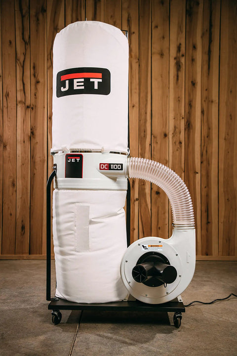 Vortex Cone Dust Collector With 30-Micron Bag Filter, 1.5 HP, 115/230V 1Ph, Single-Stage, Quick-Connect Collection Bags