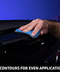 Four Pack Five Inch Blue And Gray Microfiber Polishing Pads For Car Detailing Smooth Even Application Of Wax Polish