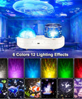 360 Degree Rotating Ocean Night Light Projector For Kids, Jellyfish Lamp With 7 Film Projections And Timer, room display