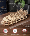 Rescue Hovercraft DIY Kit For Adults, 3D Wooden Puzzle Ship, Premium Wood Boat Kit To Build At Home With An Intricate Design And Spring Motor, Ideal Hobby Kit For Builders And Collectors. 11 in x 4.5 in wooden model