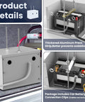 Heavy Duty Aluminum Battery Relocation Box Kit For Cars Trucks And SUVs With Hassle Free Mounting Hardware heat dissipating design with battery clips.